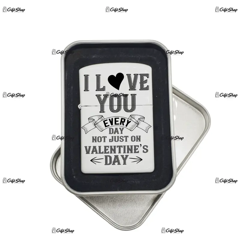 I love you every day, bricheta metalica gravata laser cu mesaj